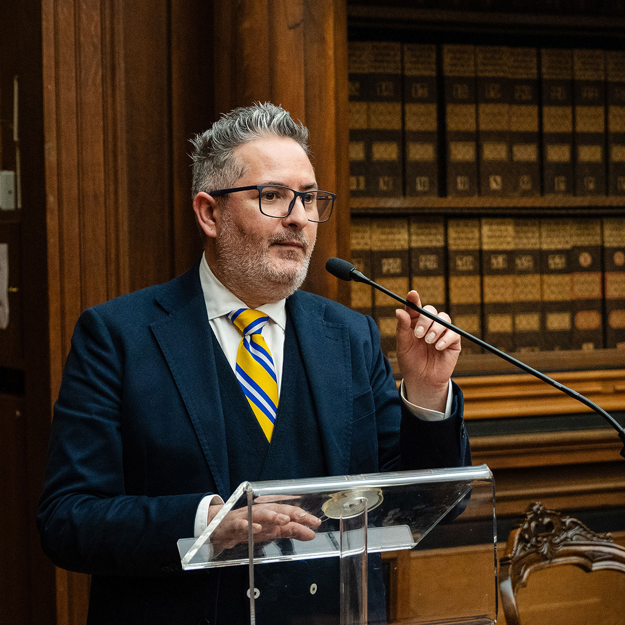 Gabriele Gobbo durante una conferenza sulla Digitalogia